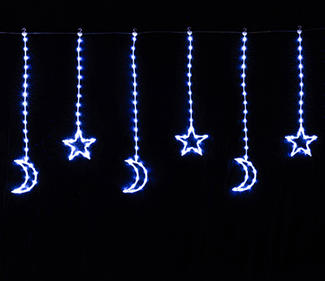 176LED star-moon curtain light 1.4x0.8m warmwhite  DD-1021